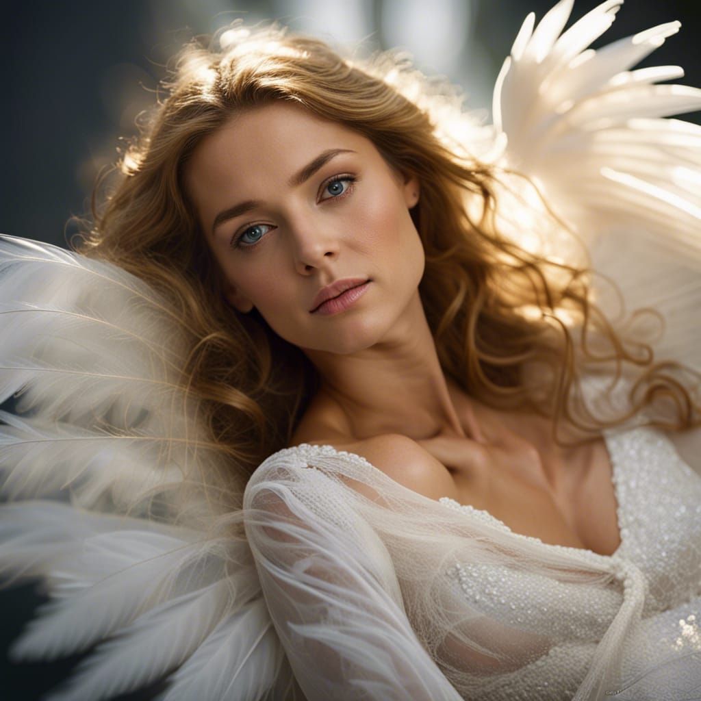 Angelic Portrait with Soft Bokeh Lighting