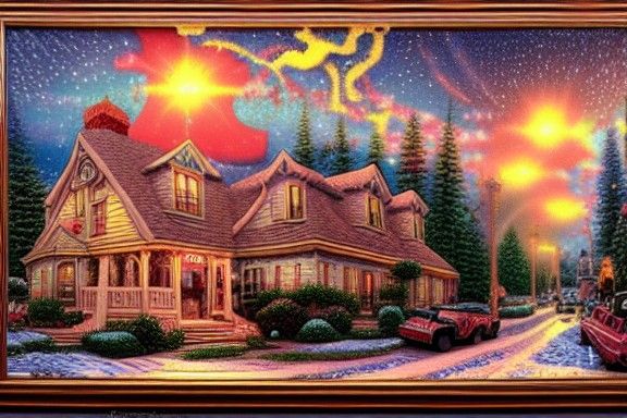 Satirical Landscape in Robert Crumb Comic Art Style