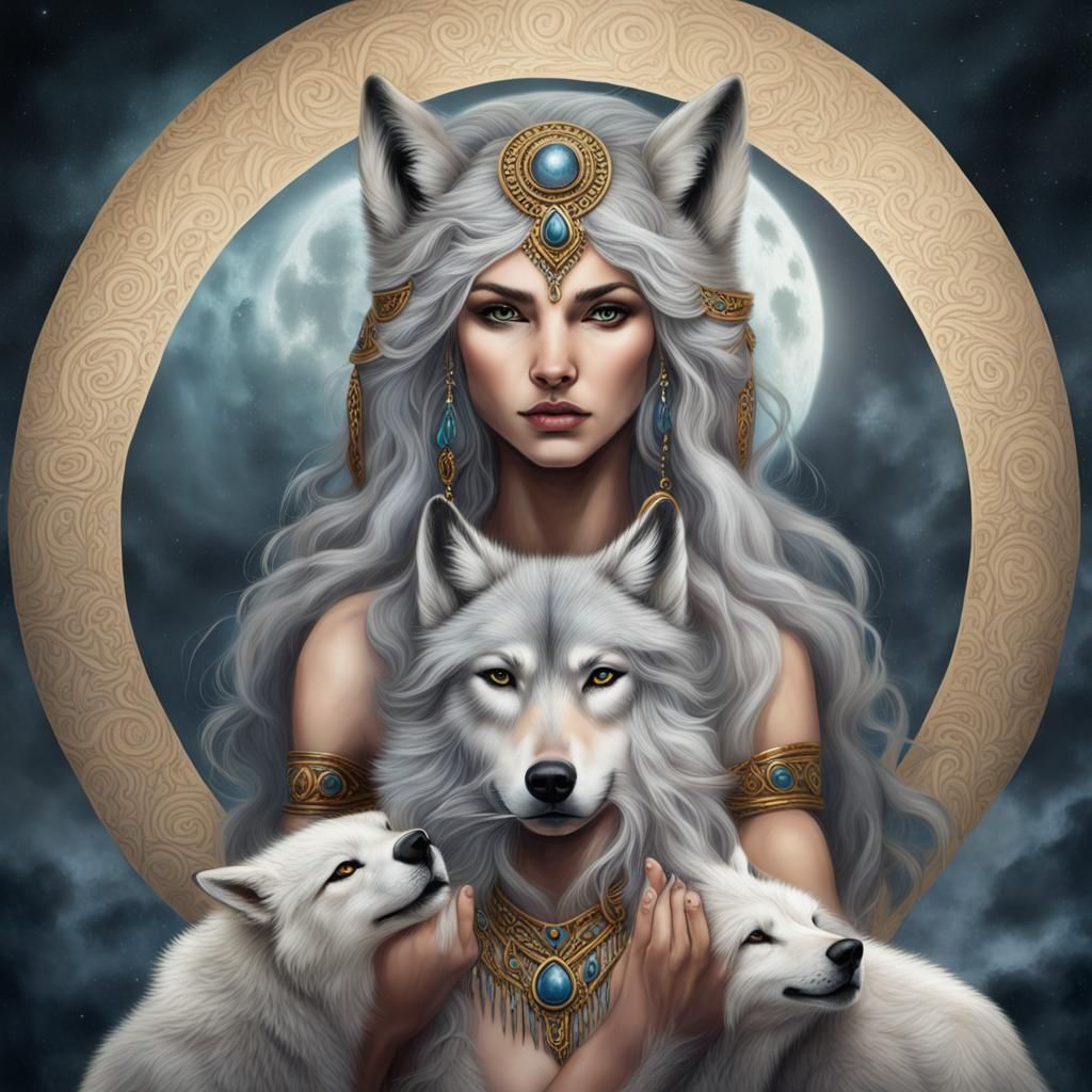Wolf Goddess Illustration