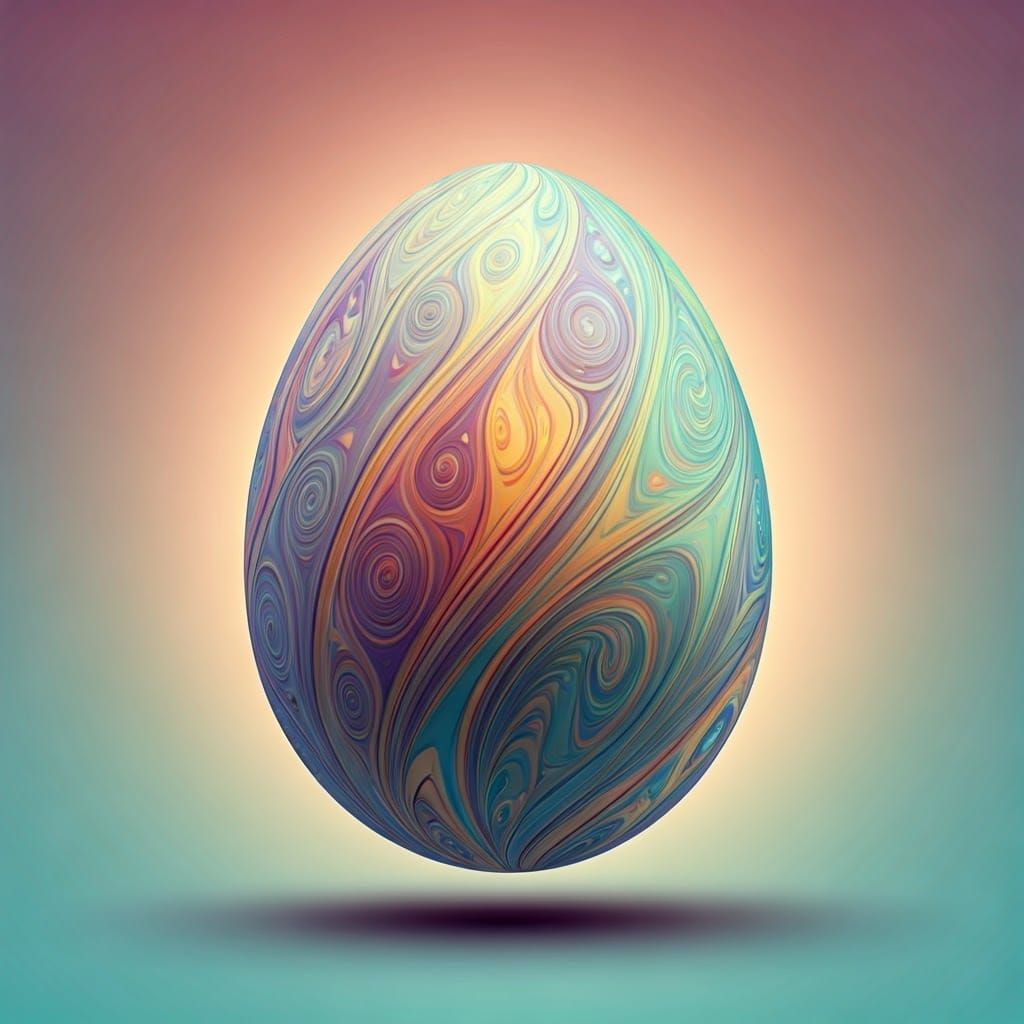 Ethereal Easter Eggs in Vibrant, Swirling Patterns