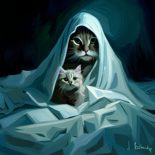 Radioluminescent Kitten Ghost Costume: Chemiluminescent Cat