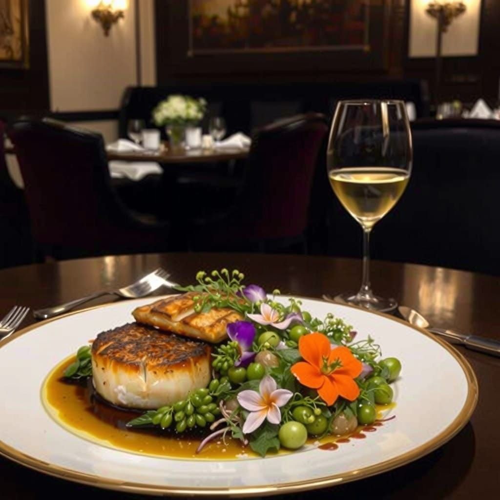 Fine Dining Seafood Platter in Upscale Restaurant