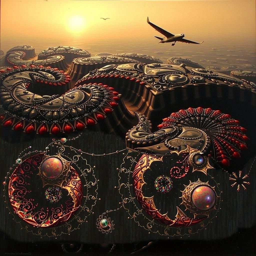 Psychedelic Fractal Art in Deep Triadic Colors