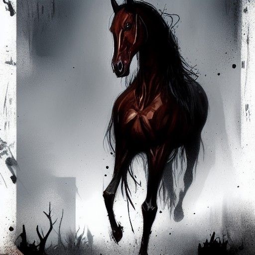 Sinister Zombie Horse in Dark Fantasy Style