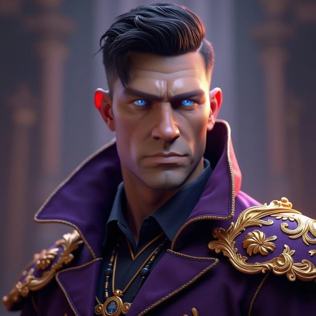 Hyperdetailed Portrait of Man with Ice-Blue Eyes