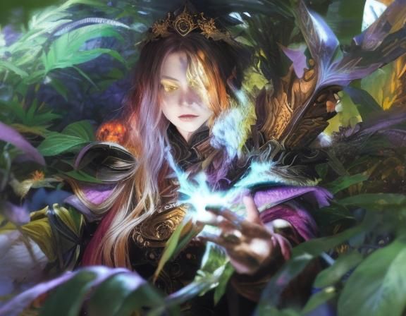 King Arthur in Mystical Forest, Ghibli-Inspired Art