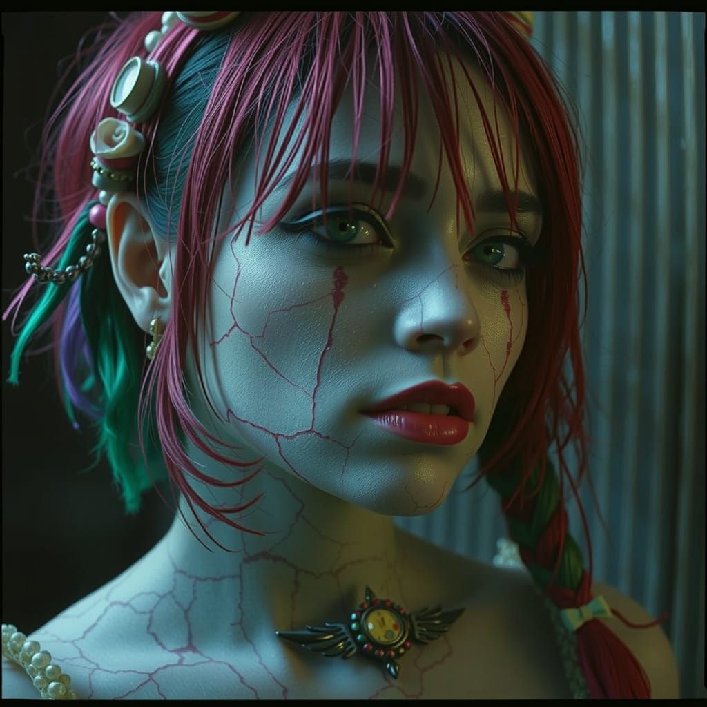 Dramatic Goth Girl Portrait in Cinematic Lighting