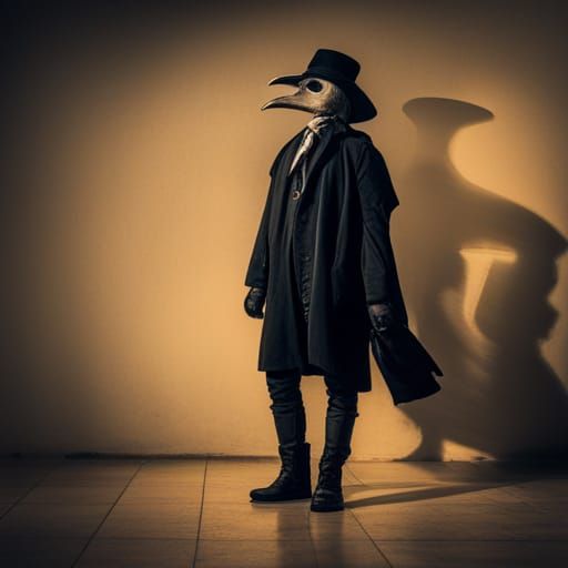 Ominous Plague Doctor in Studio Photography Style