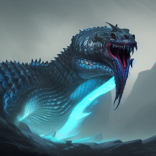 Arctic Naga: Dark Fantasy Concept Art