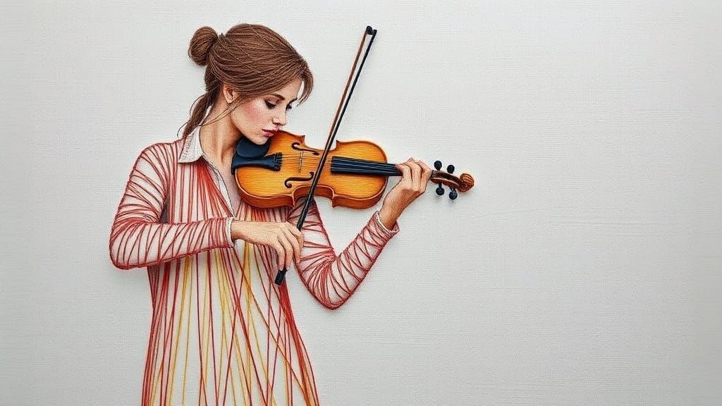 Minimal String Art Violinist