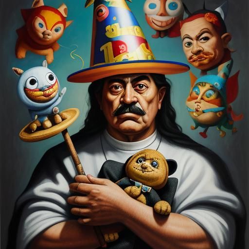 Surreal Saint with Puppet, in Orozco Style