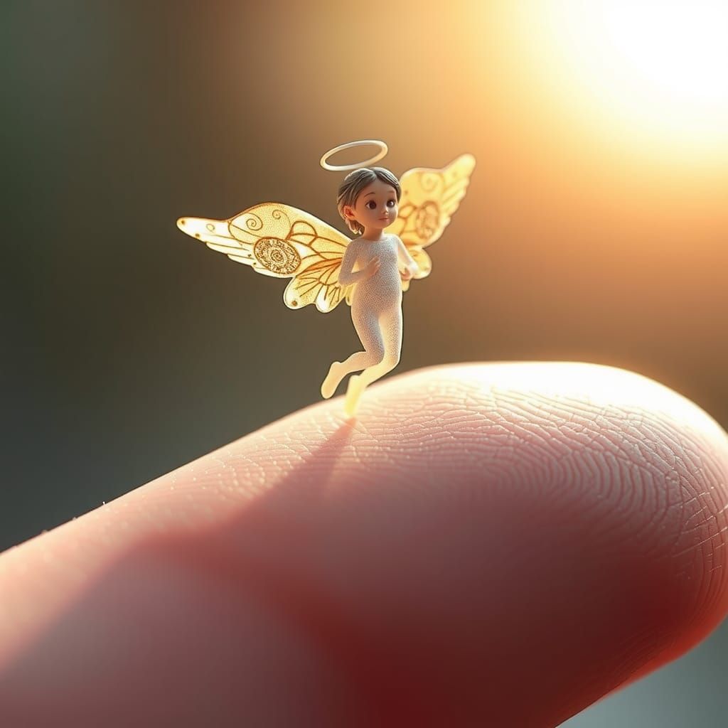 Microscopic Angel in Detailed Matte Painting Style