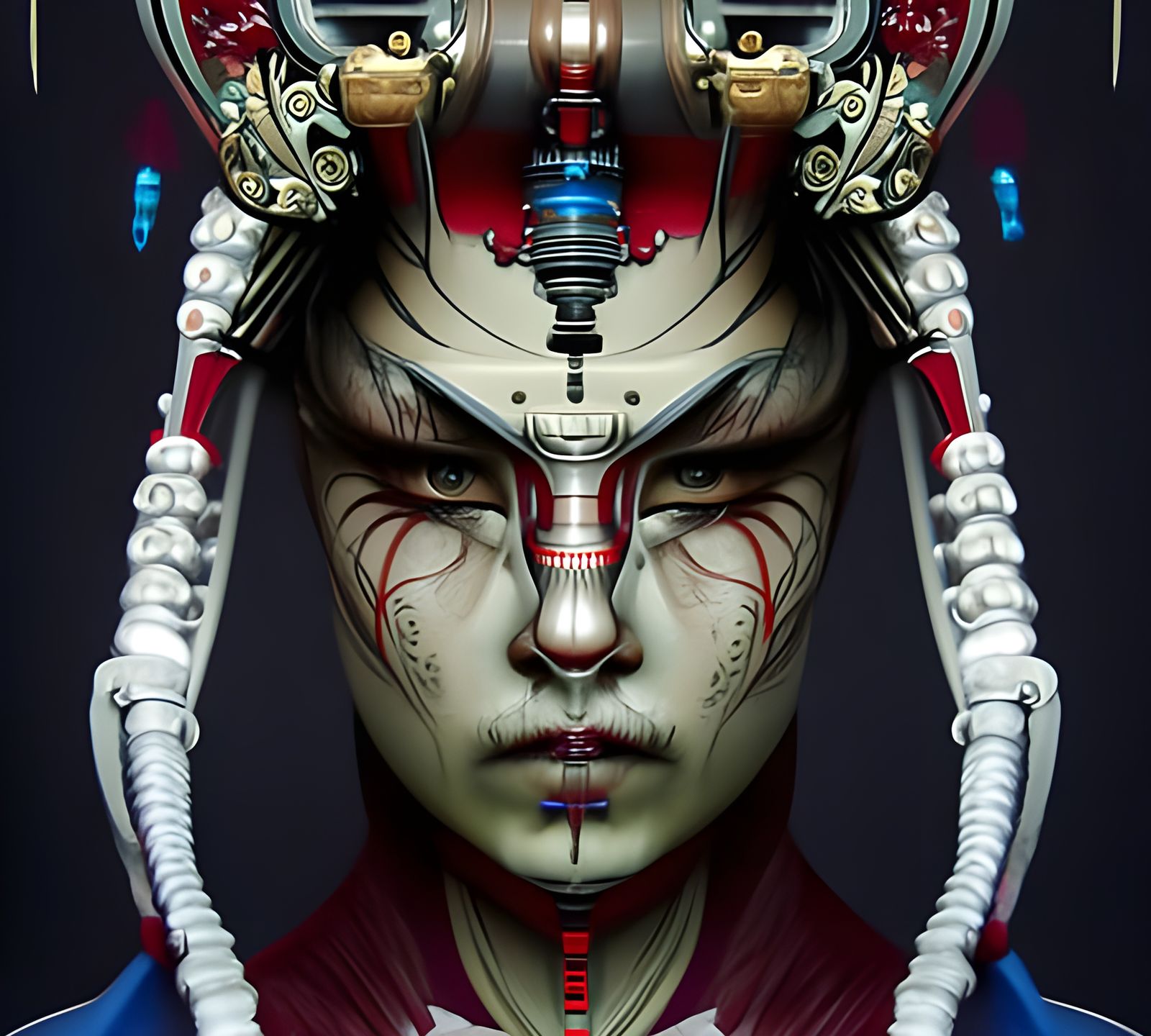 Cyberpunk Samurai Shogun in Biopunk Style