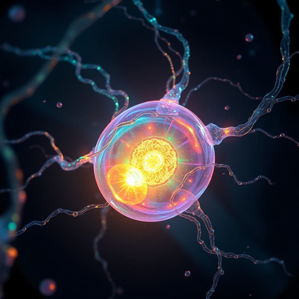 Glowing Stem Cell in Dreamlike Concept Art