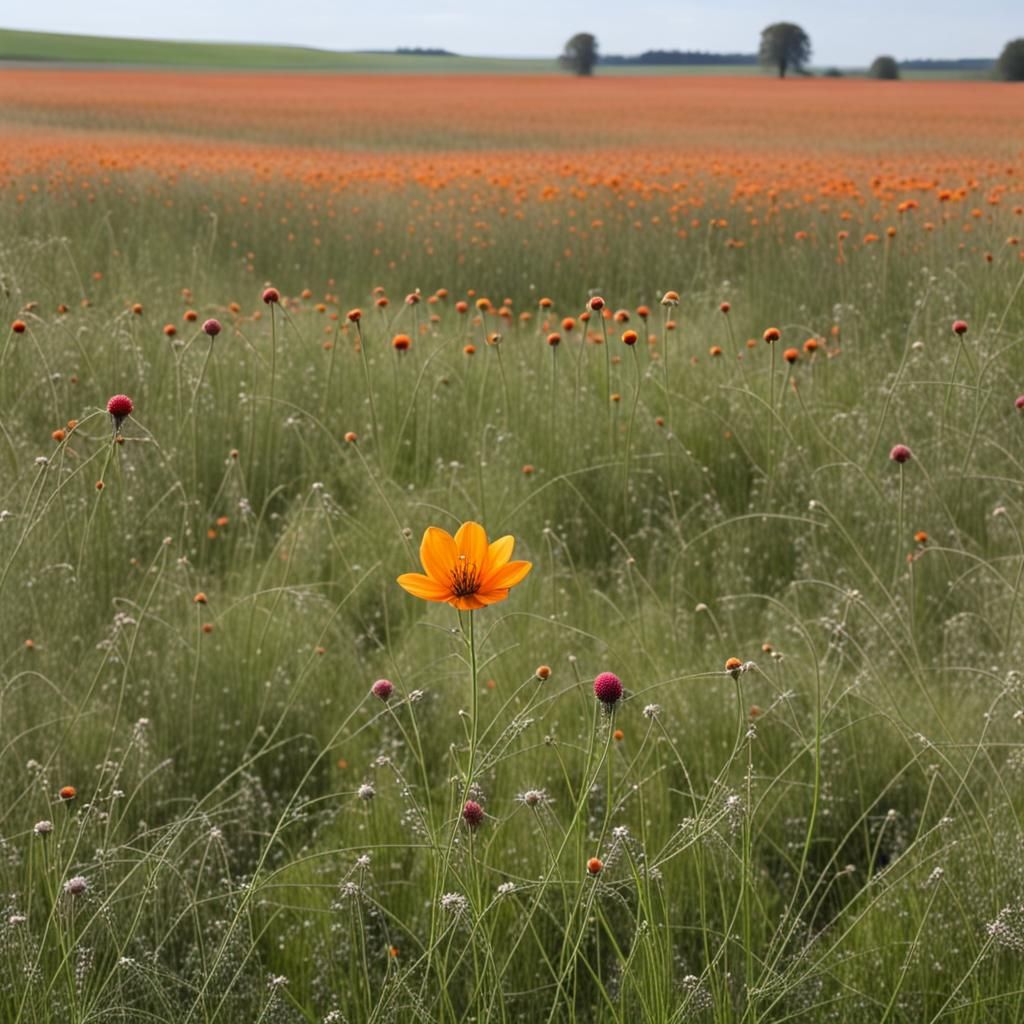 Lush and Colorful Flower Field Landscape