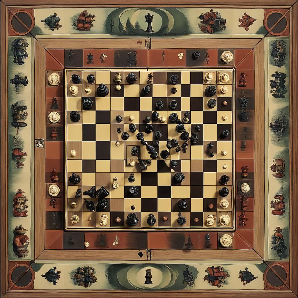 Chess Game Board Displayed on Games Table
