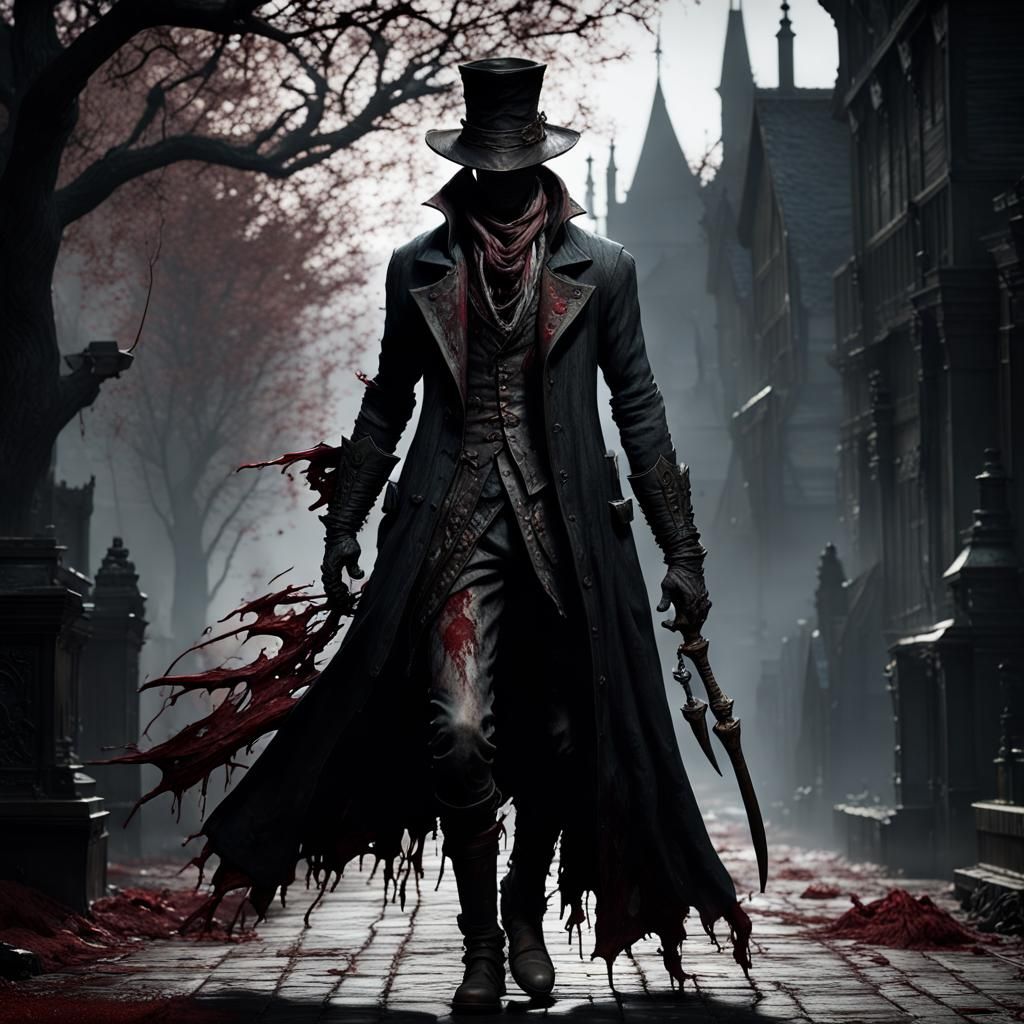 Epic Dark Fantasy Character in Bloodborne Style