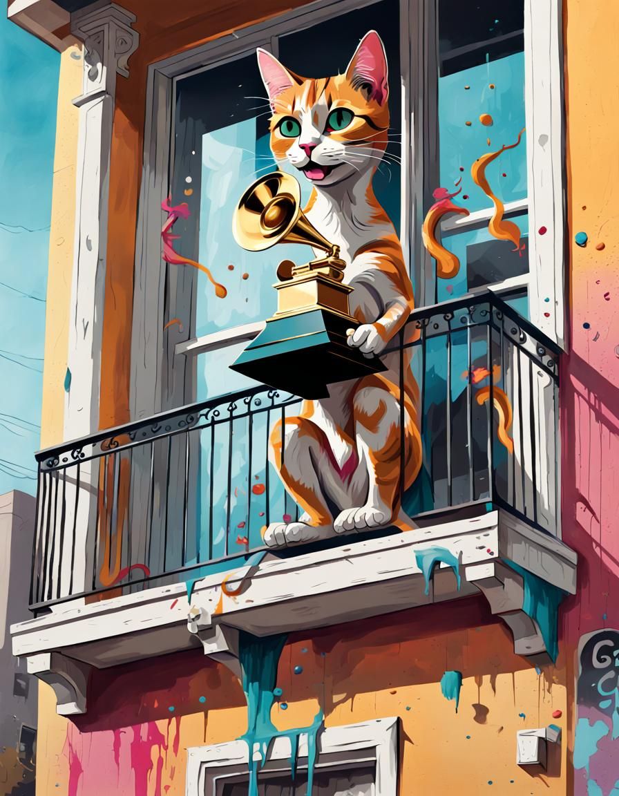 Cat Wins Grammy, Throws Shoes: Humorous Comic Art