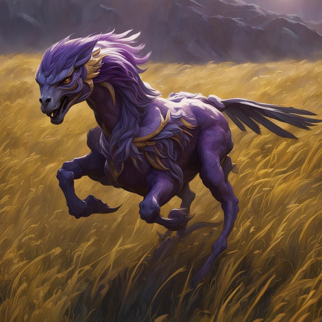 Falcon Centaur Galloping: Dark Fantasy Concept Art
