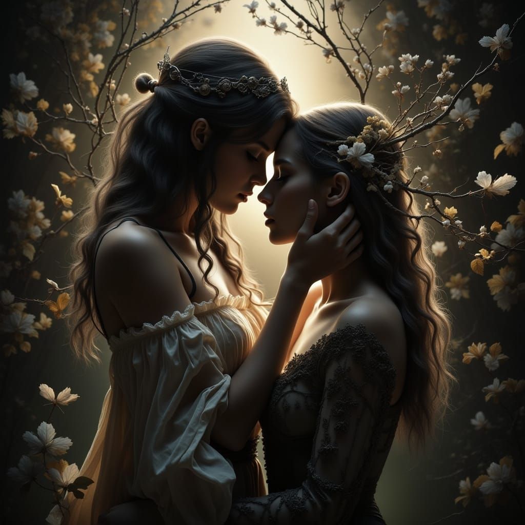 Hyperrealistic Femdom Scene Under Moonlight in HDR