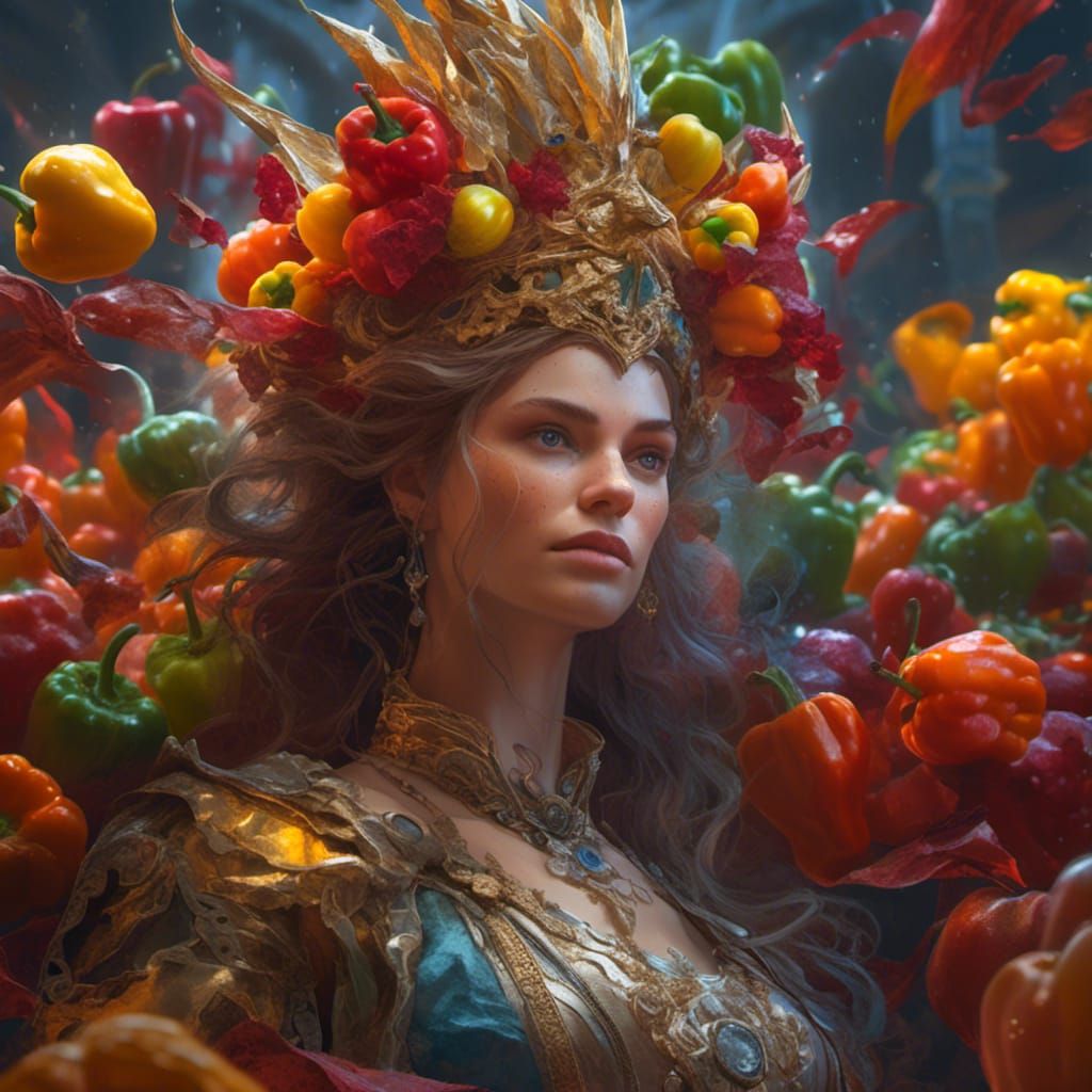 Hyperreal Portrait of a Young Ethereal Queen