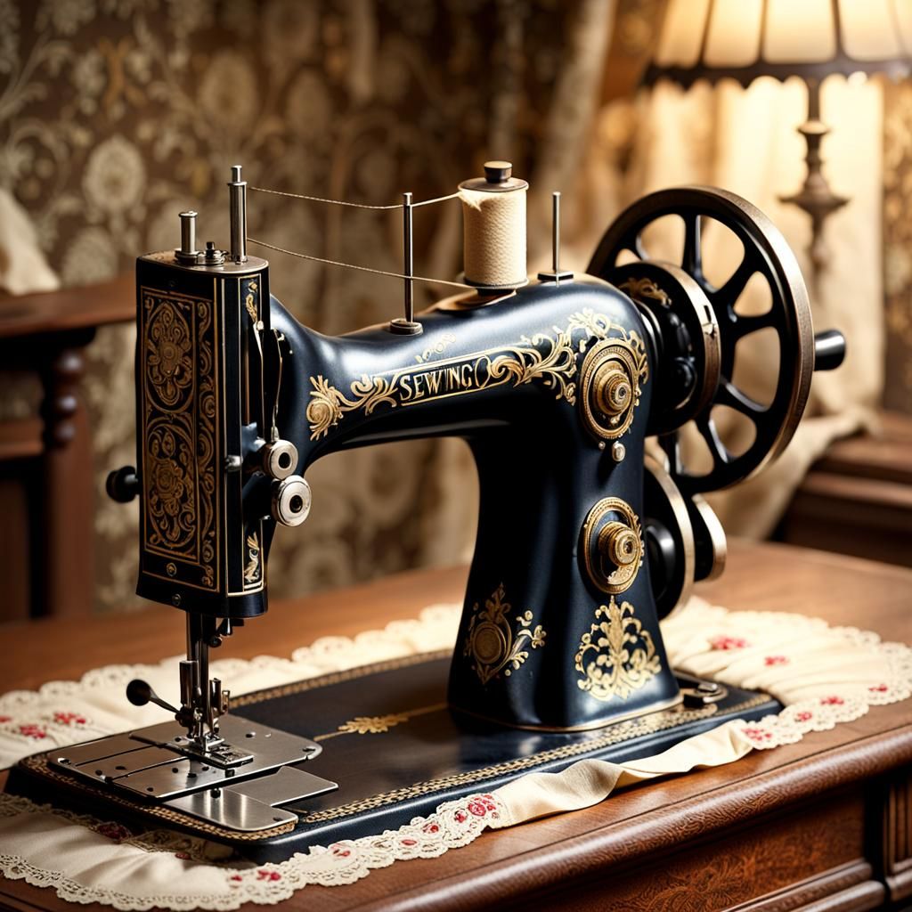 Antique Sewing Machine Masterpiece in Photorealistic 16k