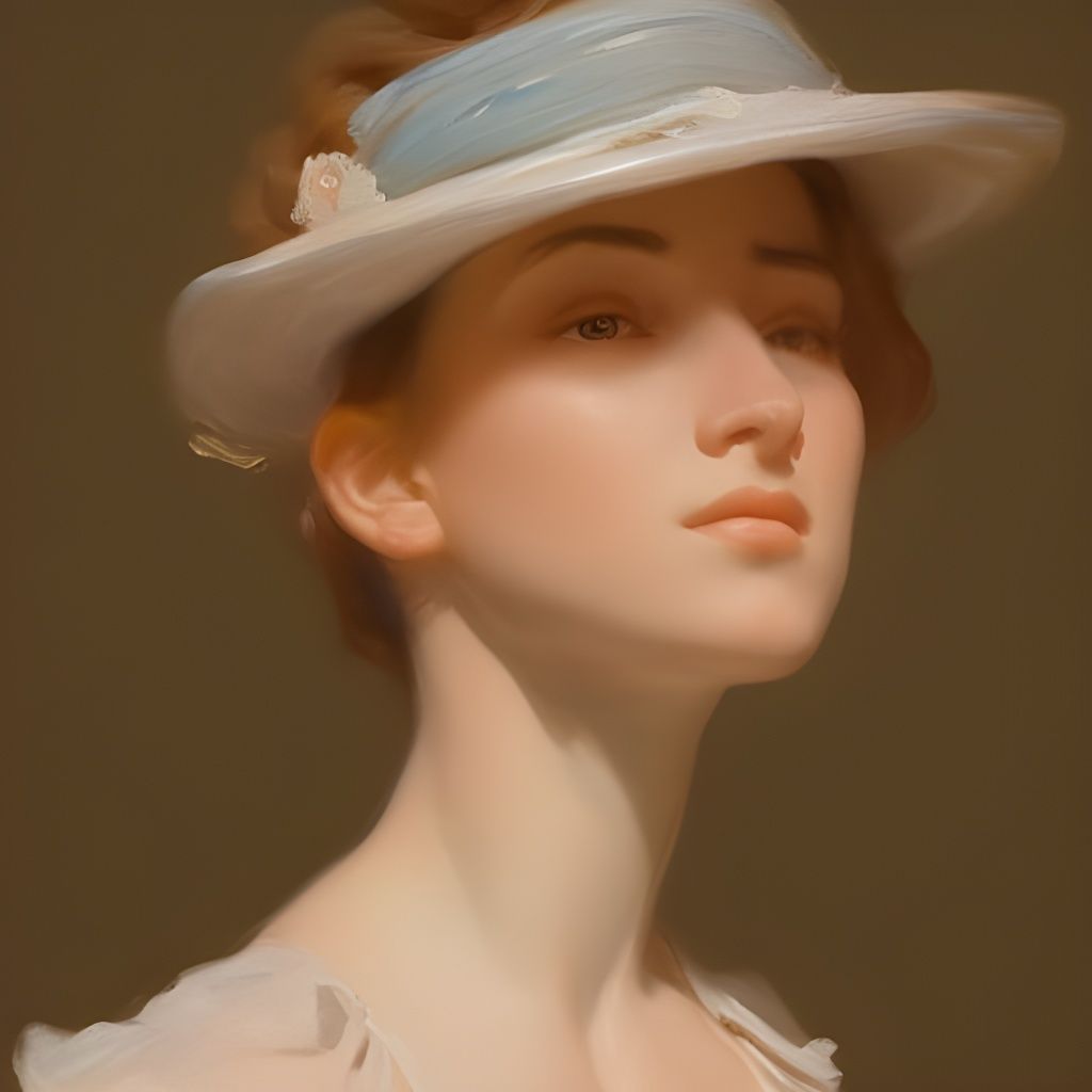 19th Century Portrait of a Young Woman in Hyperrealism