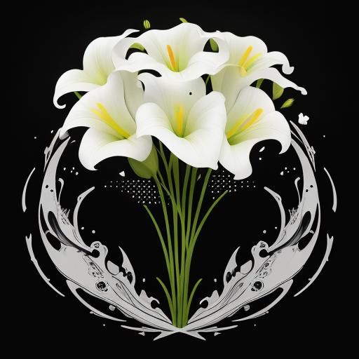 Striking Calla Lilies with Paint Splatter Cross