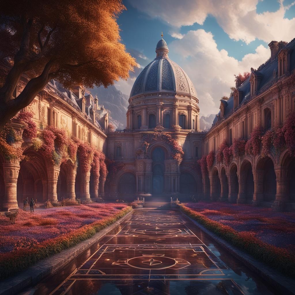 Surreal Futuristic Cityscape of Rome in Deep Color