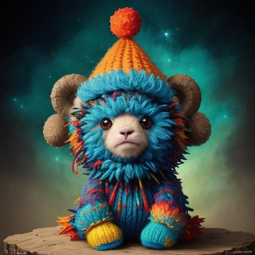 Teddy Bear with Kawaii Eyes in Whimsical Style