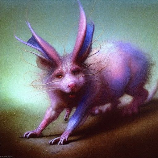 Scurrying Animal in Moody Oil Painting Style