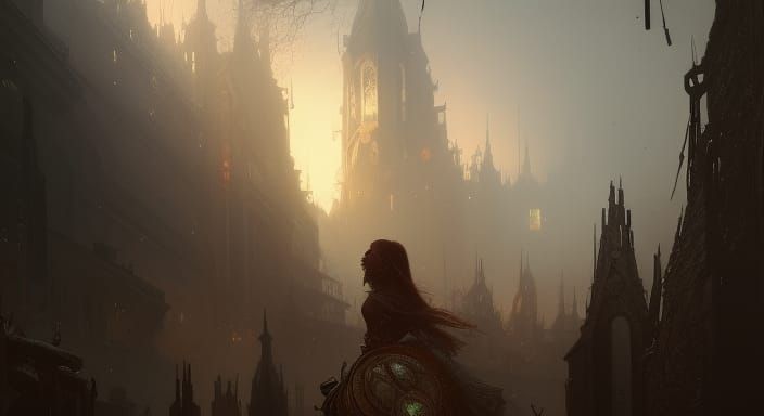 Dark Fantasy City Concept Art in 8K