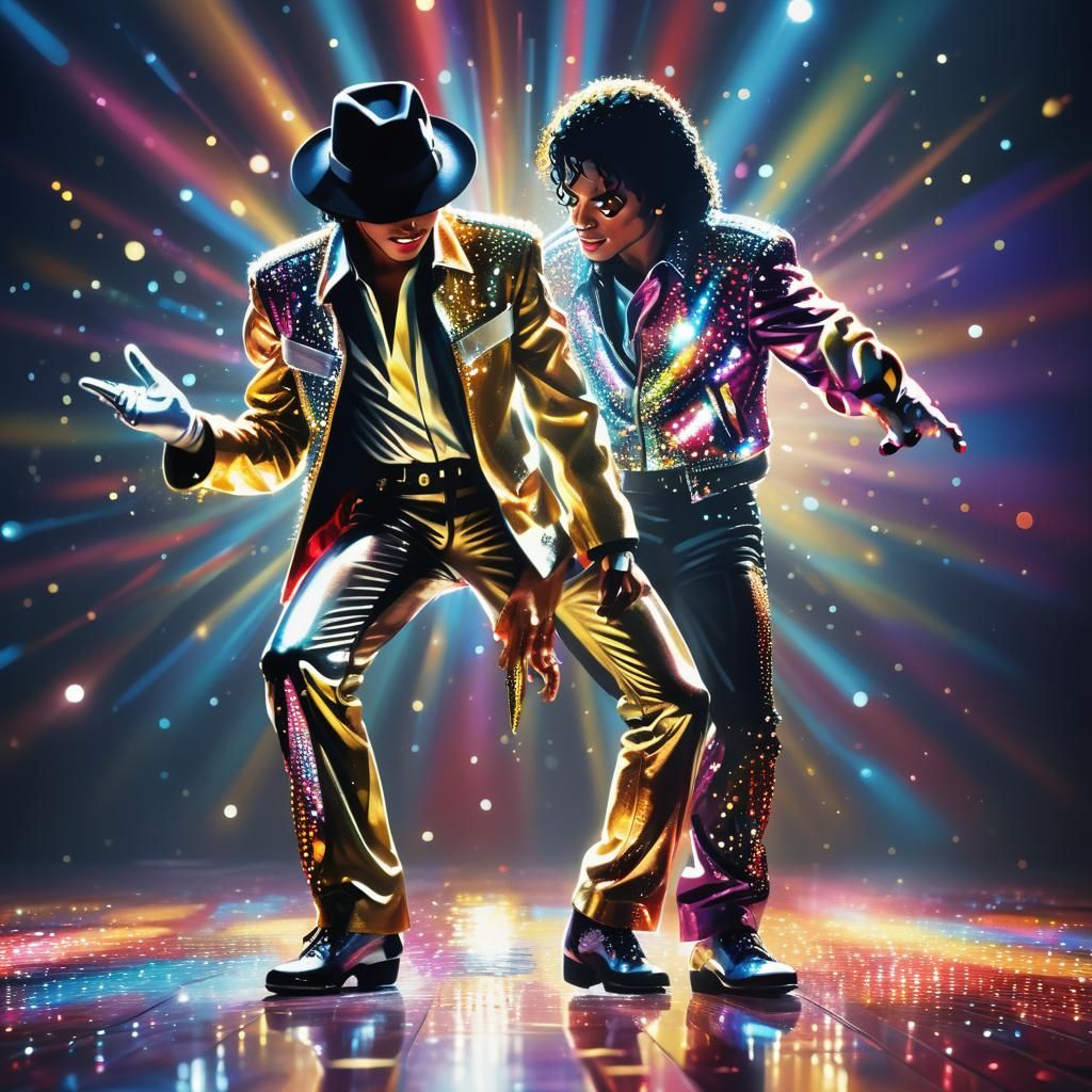 Pop Art Portrait of Michael Jackson Moonwalking