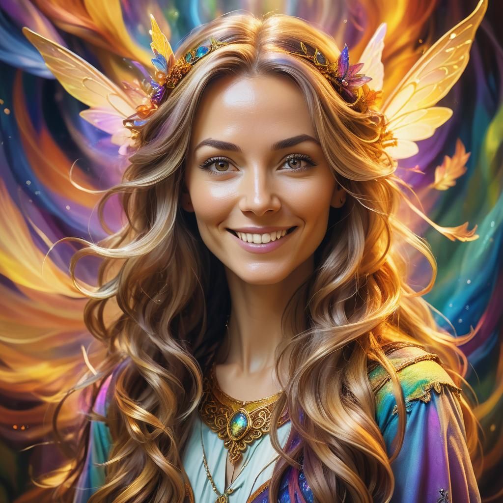 Mystical Fairy Academy Teacher Portrait in Fantasy Style