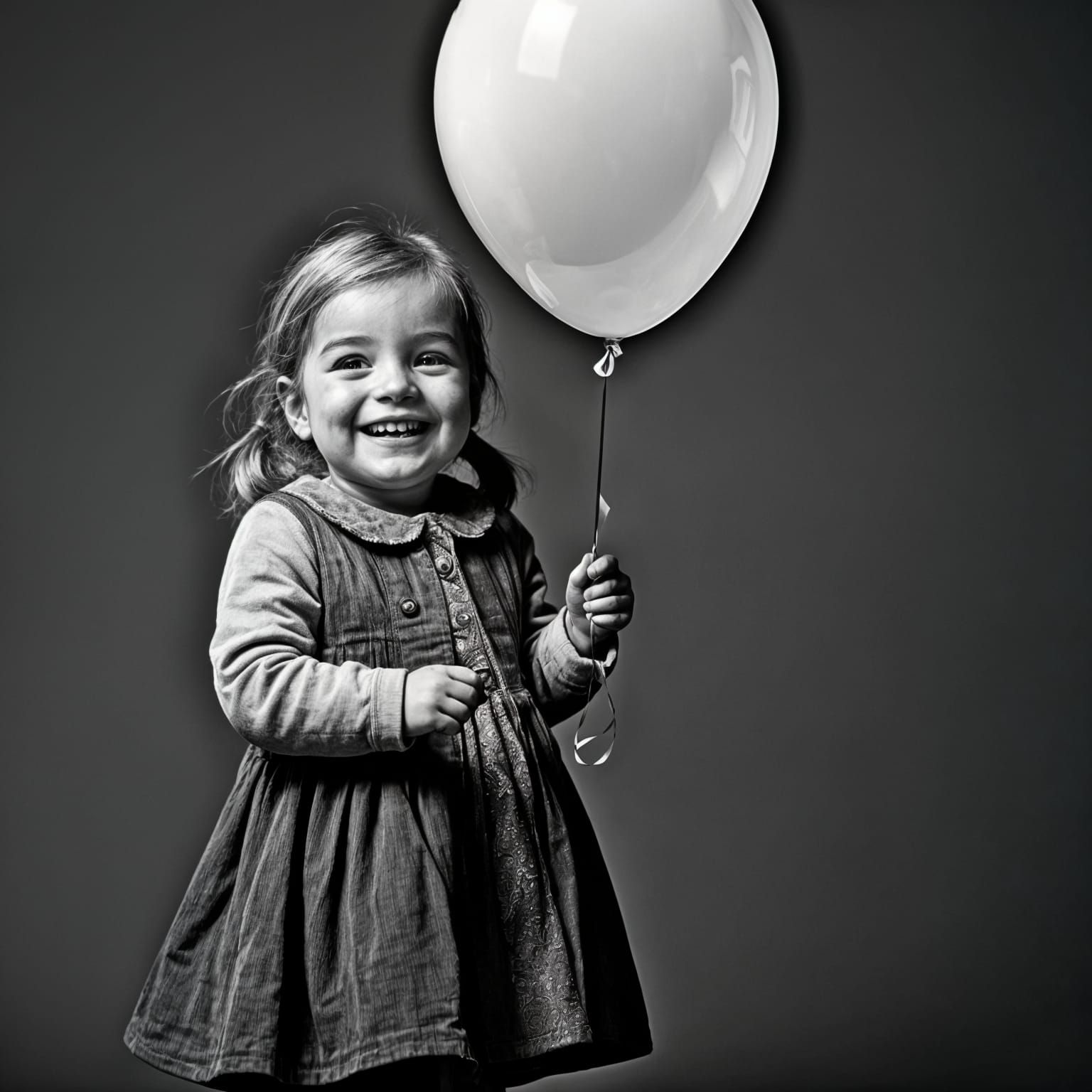 Happy Girl with Balloon in Perfect Realism