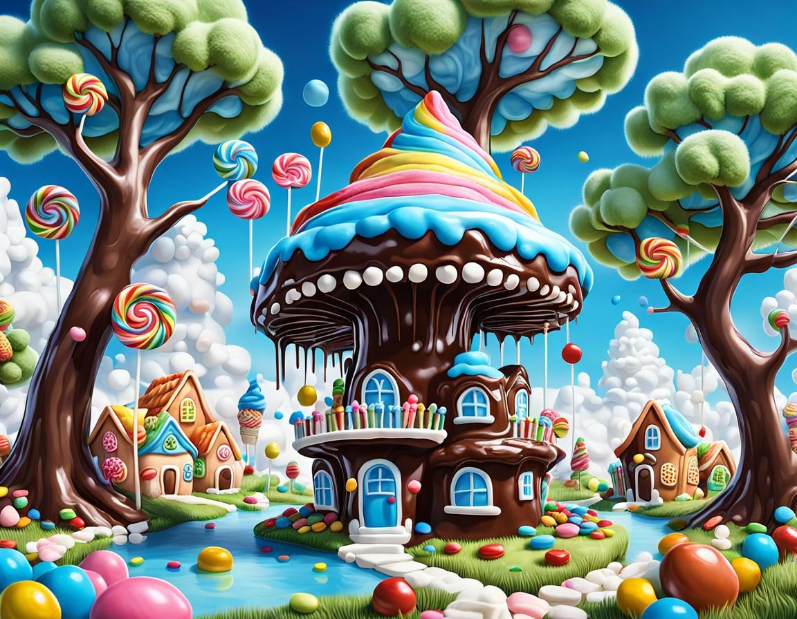 Food theme worlds, fantasy candy chocolate land