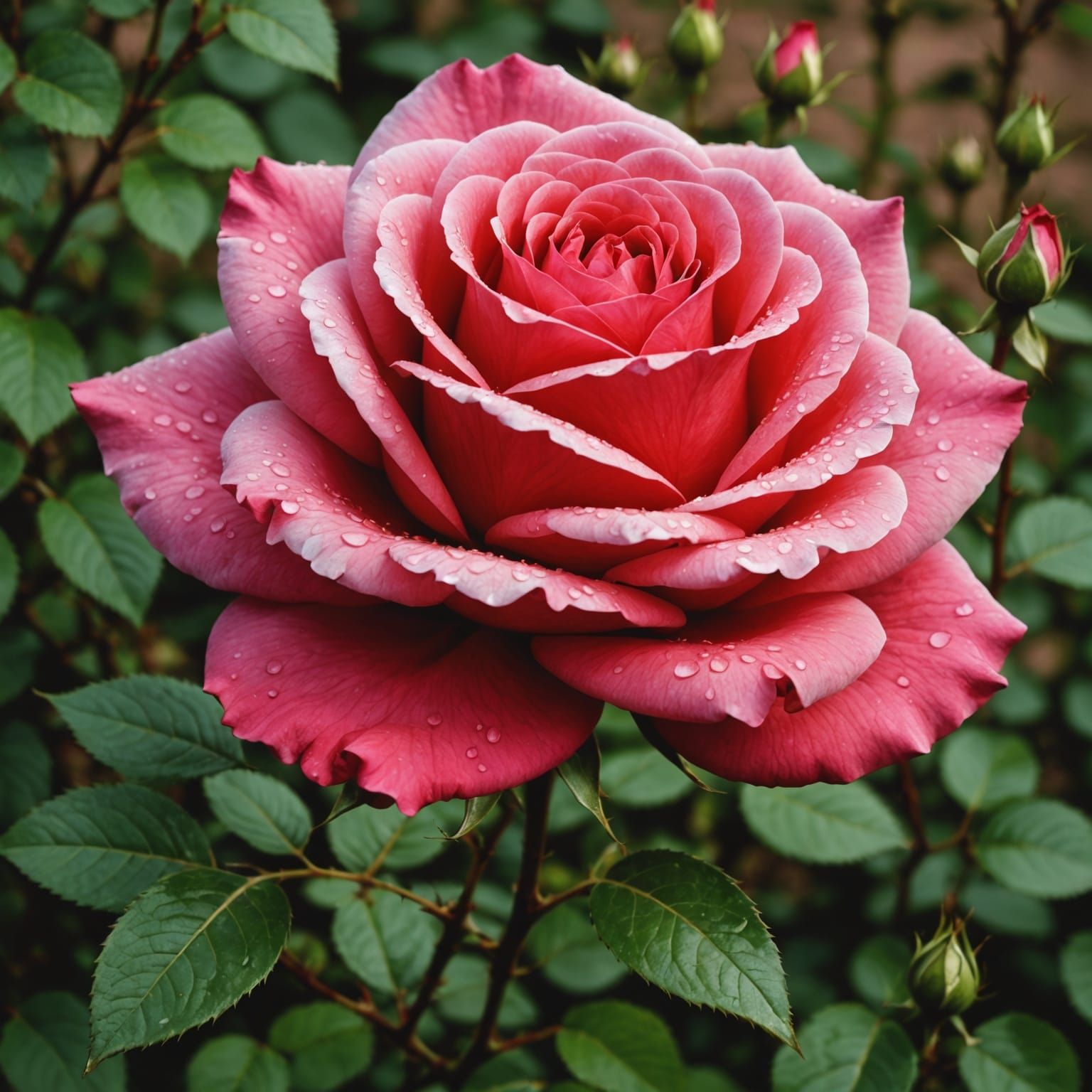 Vibrant Rose in Brutalist Art Style