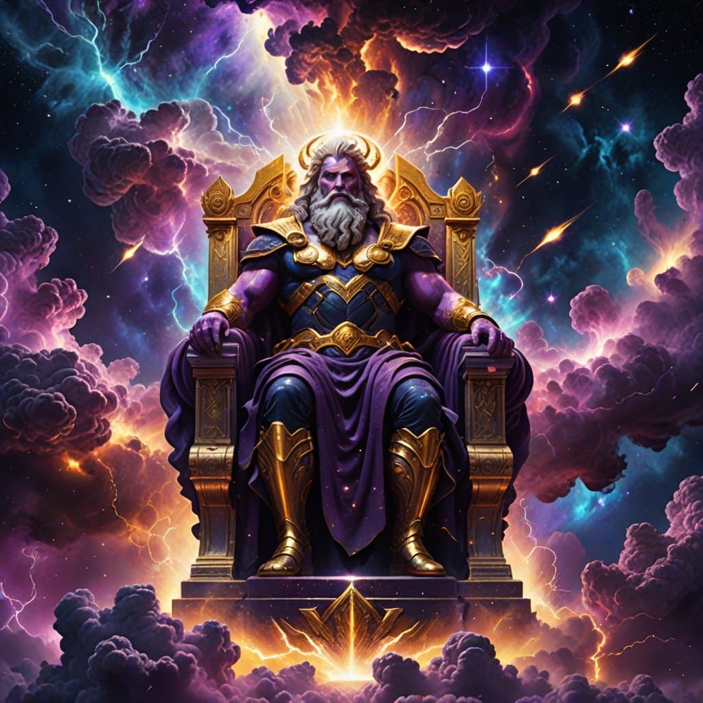 Zeus Nebula in Swirling Galactic Clouds: Digital Art