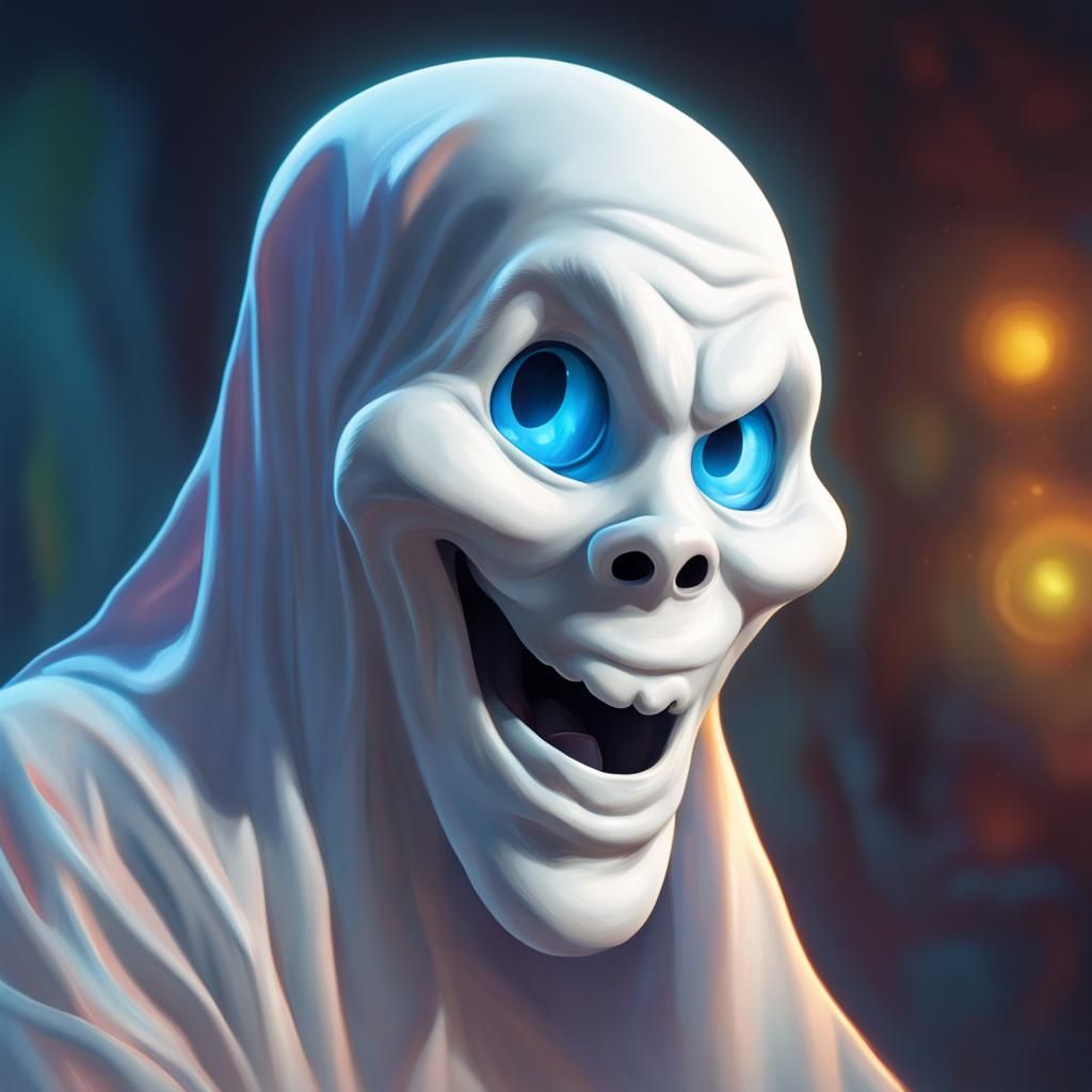Hyperrealistic Casper the Friendly Ghost Splash Art