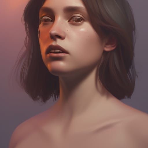 Detailed Female Kappa Portrait in Artstation Style