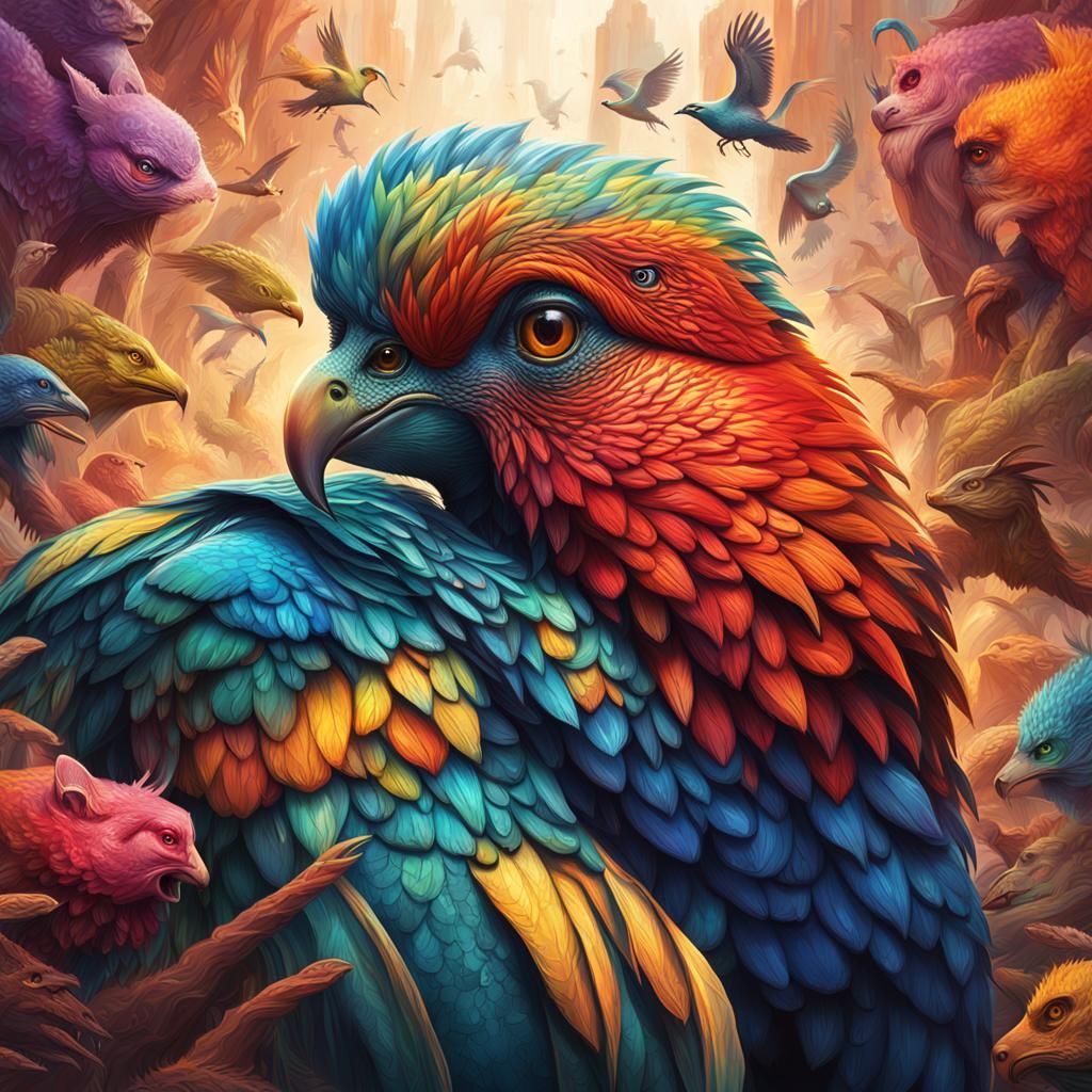 Galliformes Poster: Hyperrealistic Splash Art Concept