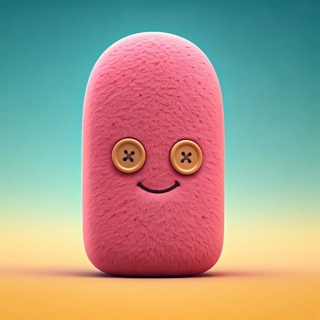 Cute Pink Ice Cream Toy in Pixar Style