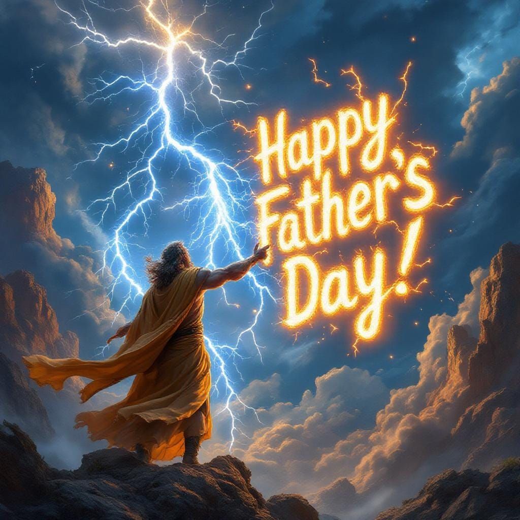 Zeus Hurls Father's Day Lightning: Matte Painting