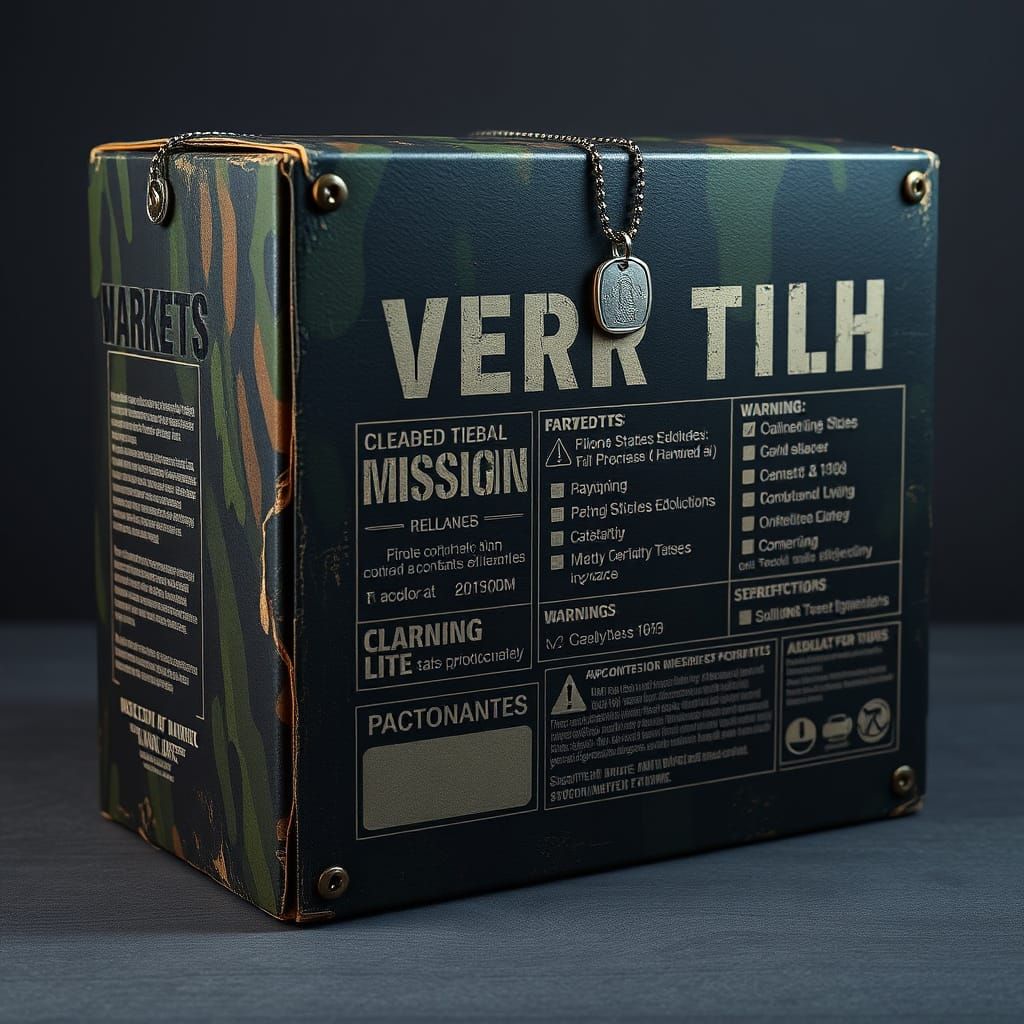 Military Action Figure Box in Camouflage Style