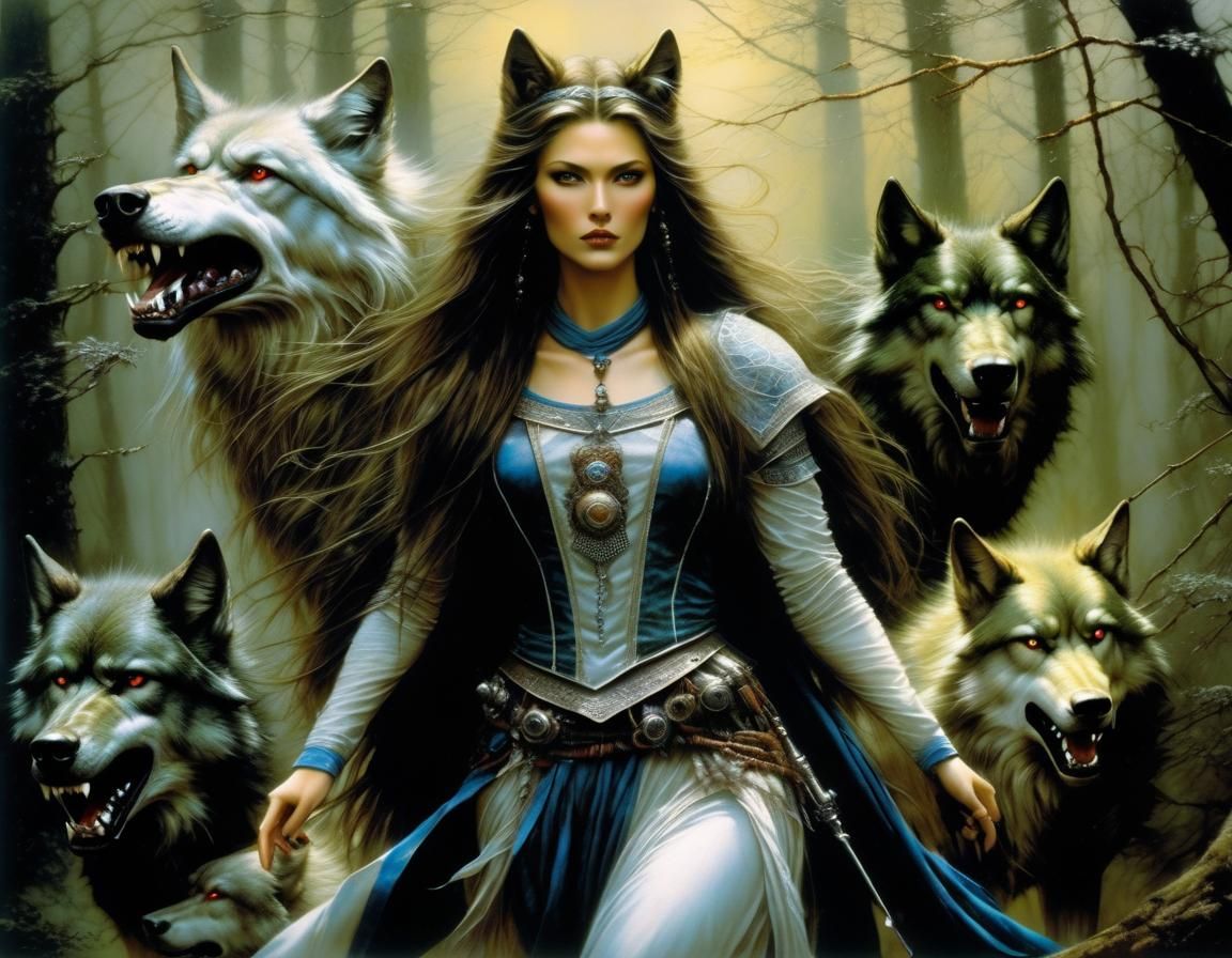Werewolf Princess and Her Pack: Fantasy Art