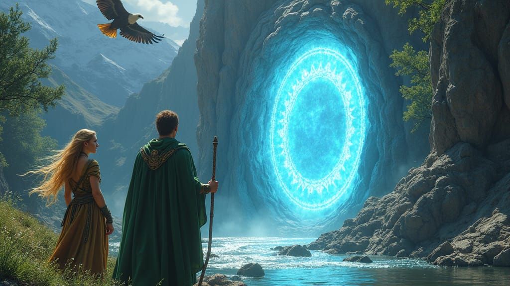 Mystical Portal Guardians in a Whimsical Medieval Realm