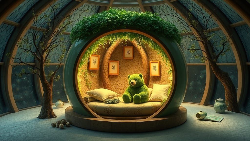 Surreal Architectural Sphere in Artificial Atmosphere