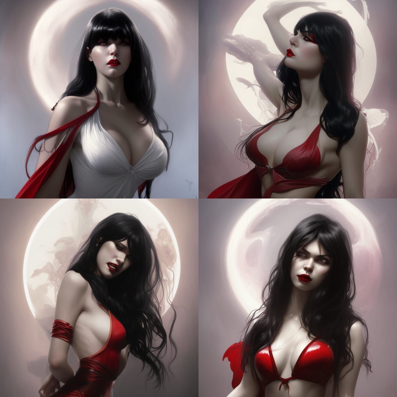 Lady in White Dress Concept Art Portrait