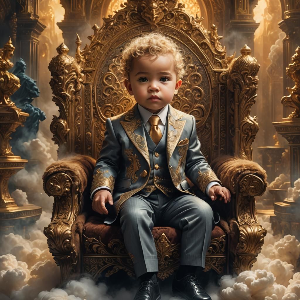 Baby on Ornate Throne: Fantasy Concept Art