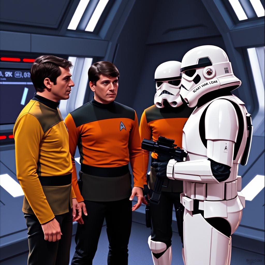 Star Trek Crew Meets Stormtrooper